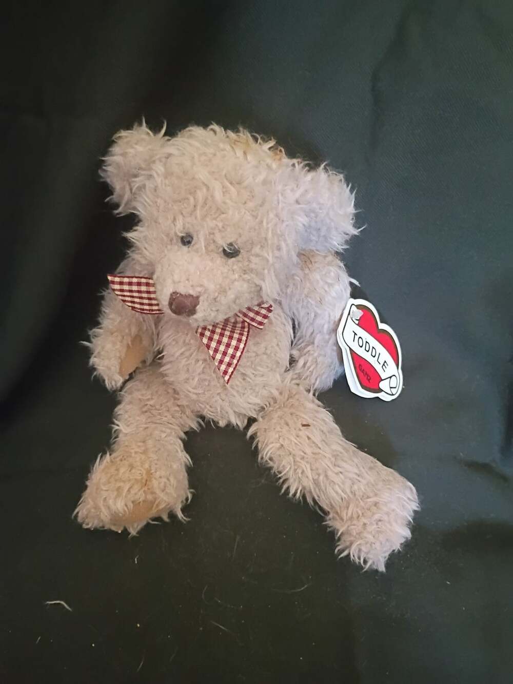 Russ Berrie Toddle Teddy Bear Plush Red Gingham Bow